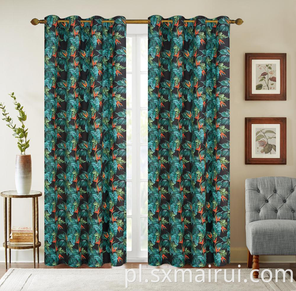 Printed Velvet Grommets Curtain